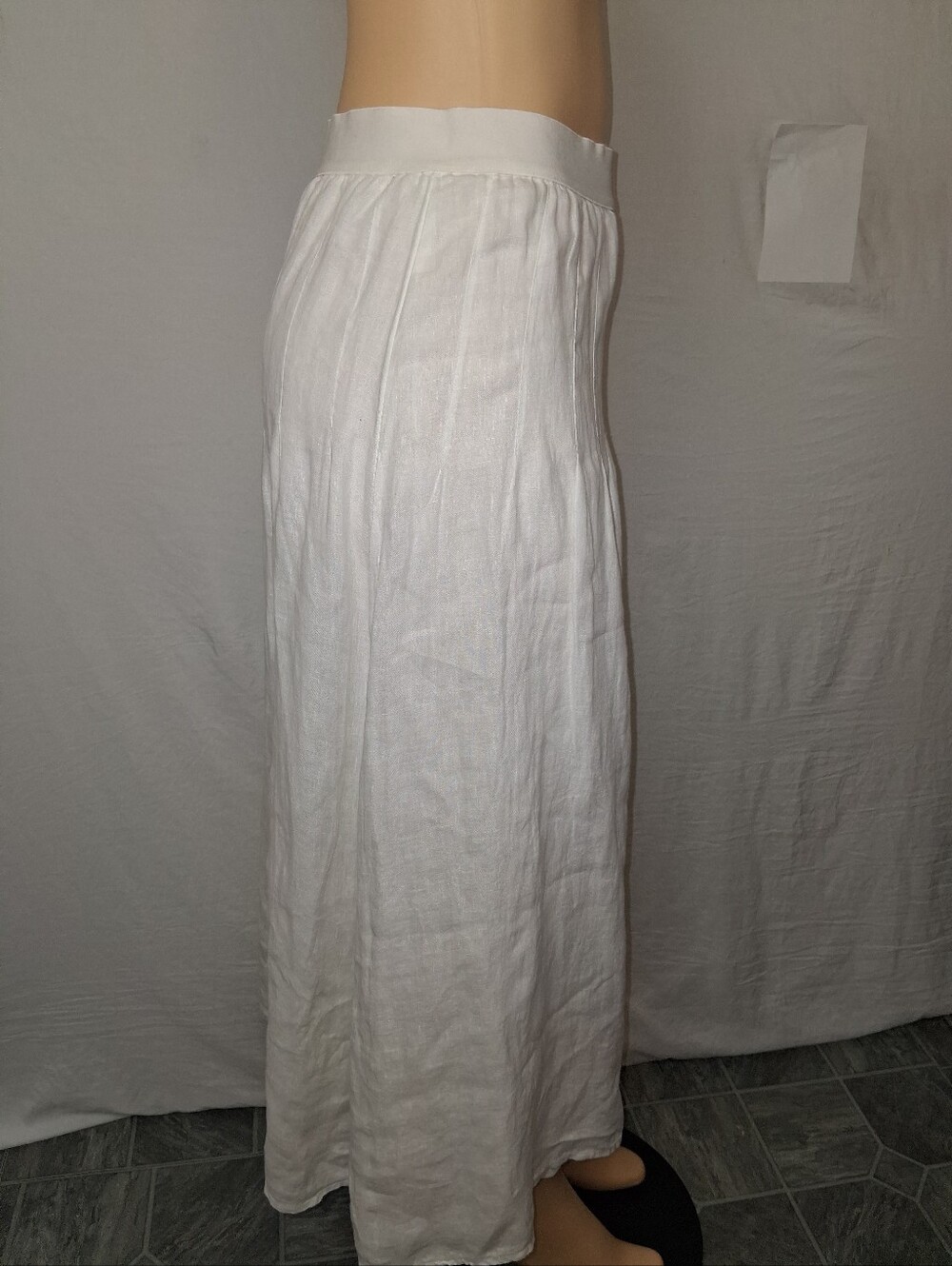 J. Jill New Women White Linen Maxi Skirt with Gathered Waist Size S - Picture 10 of 16
